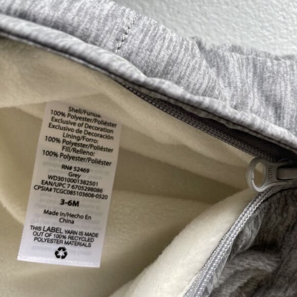 Wonder Nation Baby Sz 3-6M Winter Pram Zipper Front Hooded Snowsuit Gray - Picture 6 of 8